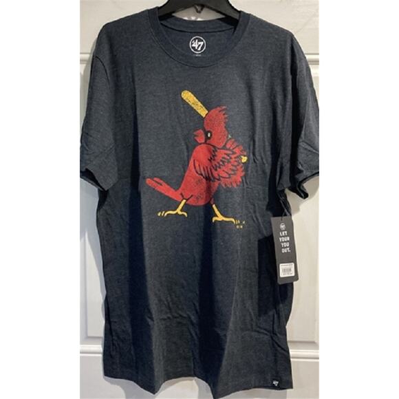 St. Louis Cardinals T Shirt XL Retro MLB Slate Grey Throwback Men's Tee Big - Picture 3 of 3